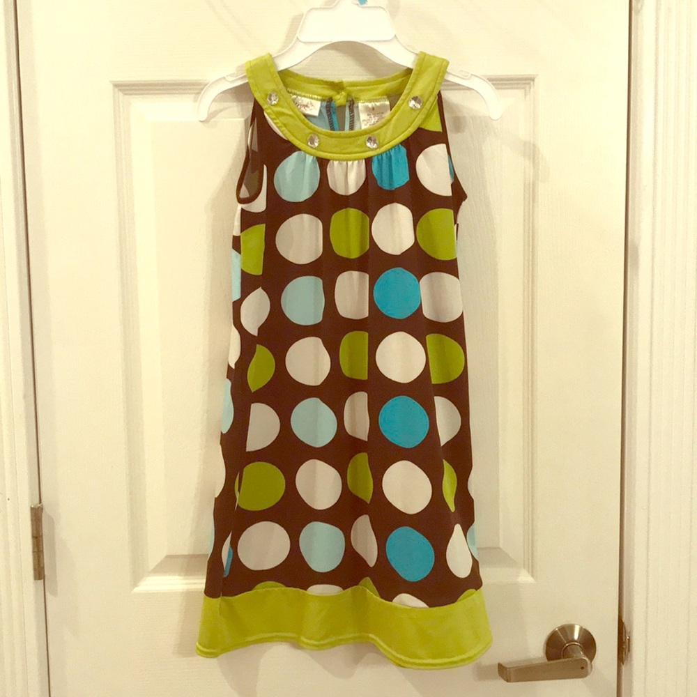 Girls sleeveless Self Esteem polka dotted dress
